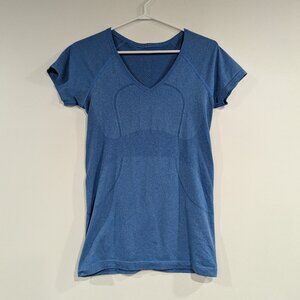 Lululemon Athletica Swiftly Tech V Neck Tee Rocksteady Blue Size 8